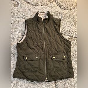 Quilted Olive Green Reversible Vest